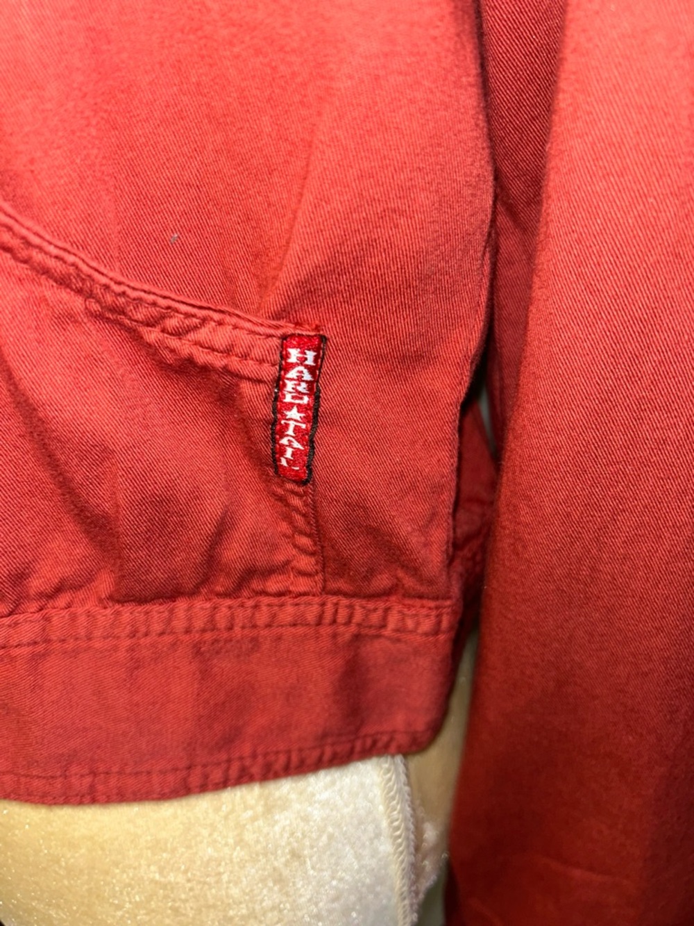 NEW Hard Tail Forever Women's Hooded Button-Front Cropped Jacket Rust Red Sz M - Picture 5 of 8